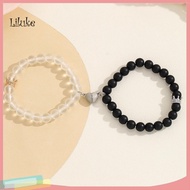 LK Elastic Couple Bracelet Handmade Luminous Heart Glow Couple Bracelet Set Perfect Gift for Men and