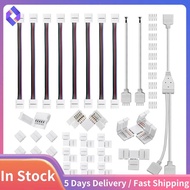 5 Pin LED Strip Connector Kit White Plastic Fit for 12Mm RGBW LED Strip Connection Include T Shape 5