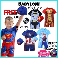 ⭐Baju Pakaian Renang Kanak kanak Baby Boy Swimming Suit Kids Swimsuit Batman Superman Cartoon Short 