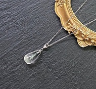 白幽靈千層金字塔|淨化負能量 轉運| 銅鍍銀鈦鋼項鍊| 能量水晶