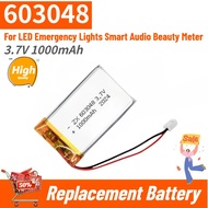 High Quality 603048 Battery 3.7V 1000mAh for LED Emergency Lights Smart Audio Beauty Meter Brand New