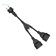 【3C】 Double Output 16A Power Distribution Cable European Standard 4 8MM Connectors 30CM Efficient Co