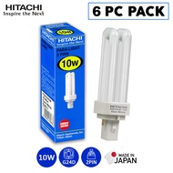 6 PC PACK | Hitachi 10W PARA-LIGHT 2PINS | G24D-1 | ENERGY SAVING | Cool White light with a yellow t