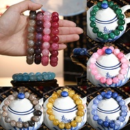 10MM Colorful Popcorn Glass Crystal Beads Bracelet Fashion Women Elegant Bangel DIY Beaded Jewelry