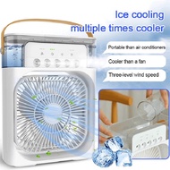 Portable air conditioner USB Fan air cooler Fan Aircond Humidifier Purifier Mist Cooler with 7 LED Light Mini Desktop Cooling Fan With Handle