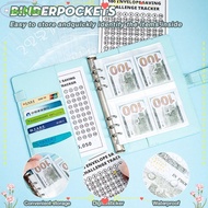 MOLIHA 100 Envelopes Money Saving Challenge, Save Money Leather Envelope Challenge Binder,  Waterpro
