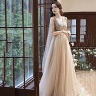 EAGLELY Long Evening Dress For Women Dinner Dress 2024 Elegant Classy Champagne Wedding 2024 Gown Fo