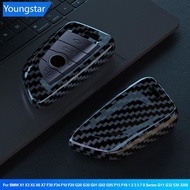 【FY】  Carbon Fiber Car Key Case ABS Cover Protected Fob For BMW X1 X3 X5 X6 X7 F30 F34 F10 F20 G20 G