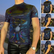 XMAN S-5XL Men Summer O-neck Short Sleeves Reflective T-shirts