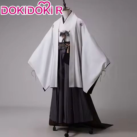 Kotoyuki Tsuneki Cosplay Costume Game【S-2XL】DokiDoki-R Men White Black Kimono Fox Mask Cosplay Suits