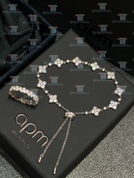 新款 Apm閃耀四葉草手鏈滿鑽高顏值手鐲情侶感生7 請認證hkpowerbuy.賣家 飾品 手鏈 耳環 頸鏈 手扼 禮物 送禮 紀念日 生日