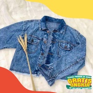 UNGU Crop JEANS DENIM JACKET RAWIS JINS WOMEN'S GIRLS JACKET NEWEST JACKET CROP JACKET/ purple lilia