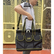 Genuine tool bag with plastic bottom and square lid, size 17 inches (41x20x30cm)