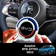 CRLSEO โลโก้ติดพวงมาลัย โลโก้รถ ตราสัญลักษณ์ ตกแต่งรถยนต์ สำหรับ BYD Atto 3 Yuan PLUS 2022 Dolphin 2023 Seal 2023