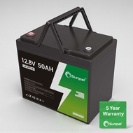 Sunpal 12V 50Ah LiFePO4 Deep Cycle Lithium Battery | Solar RV Marine Off-Grid | IP65 Waterproof | 5-