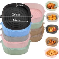 20 CM Silicone Air Fryer Oven Baking Pan Pizza Fried Chicken Air Fryer Silicone Basket Reusable Air