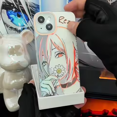 Anime Reze Girl Chainsaw Man Phone Case for iPhone 11 12 13 14 15 16 17 Pro Max Plus XR mini Air 17p