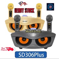 Speaker Bapa Burung Hantu SD306 Plus Dual Wireless Microphone