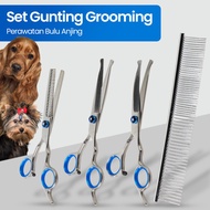 GS8u Three South Dog Hair Care Grooming Scissors Set 5 In 1 Ts-5 Silver Or-i