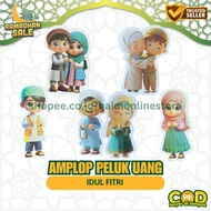 3D Character Money Hug Eid Envelopes 1 Pack [30 PCS] | Thick Ivory Eid al-Fitr Money Envelope