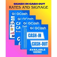 GCASH IN CASH OUT SIGNAGE / A4 laminated sign