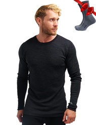 Merino.tech Merino Wool Base Layer - Mens 100% Merino Wool Long Sleeve Thermal Shirts Lite, Midweigh