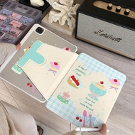 เคส iPad Gen9 Air7 Gen11 ที่ใส่ปากกา ไอศครีมโบว์ริบบิ้น เคสiPadหมุน 360° Gen10 Air6