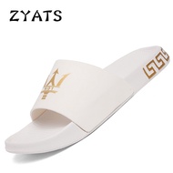 ZYATS Summer Sandals Men Fashion Beach Shoes Leather Slippers for Men Lelaki Sandal