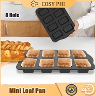 COSYPHI 8 Cavity Mini Loaf Pan Non-stick Bread Pan Carbon Steel Brownie Pan Versatile Bread Loaf Pan
