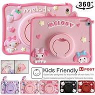 3D Melody Unicorn Lanyard Bracket Kids Tablet Cover With Pencil Holder For iPad M2 M3 M4 M5 11th A16