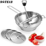 Multifunctional Food Mill Stainless Steel Potato Mashers With 3 Grinding Disks Manual Rotary Tomato 