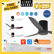 Crestar Hiro (Black Housing) Smart Ceiling Fan With Optional LED 3 Blade 42"/50"