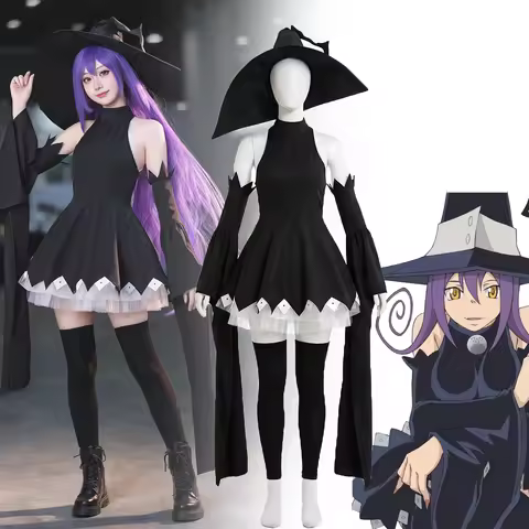Anime Soul Eater Blair Cosplay Costume Women Black Dress Cat Witch Stage Uniform Masquerade Clothes 