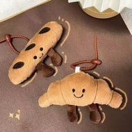 Cute Baguette Croissant Doll Pendant Plush Simulation Bread Keychain Pendant Backpack Bag Accessorie