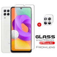Tempered Glass Samsung Galaxy M22 Screen Guard Free Lens Camera Screen Protector Handphone Clear