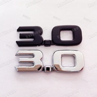 BIRDY 1 x ABS Black 3.0 Letter Car Auto Rear Emblem Badge Decal Sticker Replacement Output 3.0