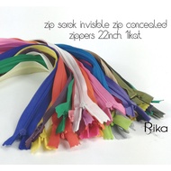 BORONG  Zip sorok 50pc 22inch invisible zippers random colour zip sembuyi concealed zipper 50pc 1pac