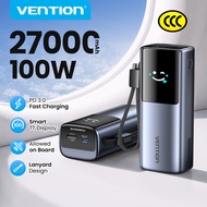 【CCC】Vention 27000mAh 200W Powerbank Detachable USB-C Lanyard  PD Fast Charge Smart TFT ScreenOutput