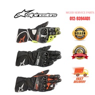 ALPINESTARS GLOVE GP PLUS R V2 RACING BLACK @ BLACK/RED FL @ METALLIC GREY/BLACK/YELLOW/RED FLUO