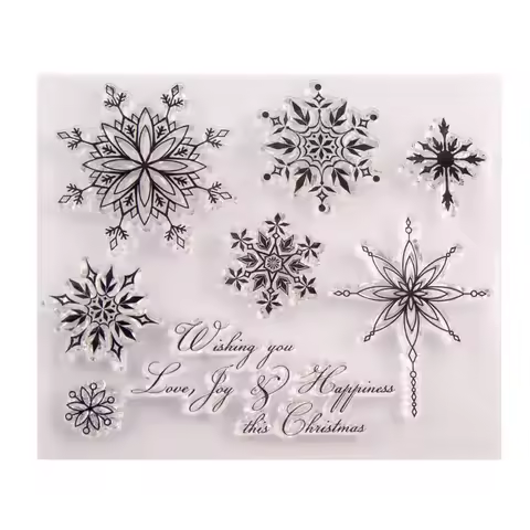 Christmas snow flake Transparent Clear Silicone Stamp/Seal for DIY scrapbooking Making photo album D