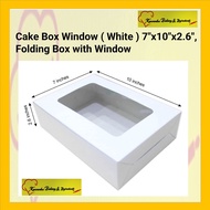 Cake Box Window ( White ) 7"x10"x2.6", Folding Box with Window