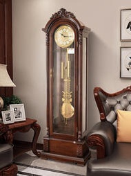 機械鐘錶美式復古機械落地鐘客廳裝飾立鐘豪華別墅實木臺鐘德國八音座鐘表