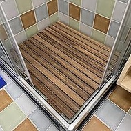 Wood Shower Bath Mat, Non-Slip Slats Splicing Foot Pad, for Elderly/Kids/Adult, Inside Shower/Rv/Bat