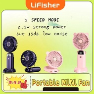 Mini Fan Cooler Foldable Spray Lamp Holder Mobile Phone LED Digital 6000mAh Portable Electric Fan US