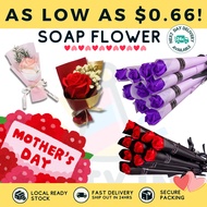 [Sg Ship] Mother's Day Rose Soap Flower Gift Set Bulk Next Day Delivery