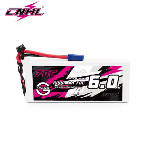 CNHL 14.8V 4S Lipo Battery 6000mAh 70C G+PLUS With EC5 Plug For Airplane Helicopter Car Boat Vehicle