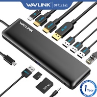 WAVLINK 12-in-1 USB C Triple Display Docking Station Support 85W Charging 4K 60Hz with Gigabit Ether
