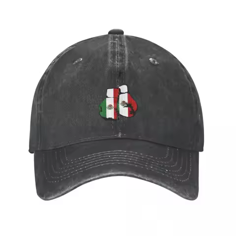 Mexico Flag Mexican Boxing Gloves Men Women Baseball Cap sport for boy Distressed Denim Washed Caps