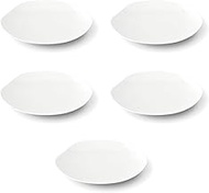 Mino Ware 81-014-101 Miyama Plate, 5 pcs, 6.7 x 6.3 inches (17 x 16 cm), Feuille Fille, White Porcel