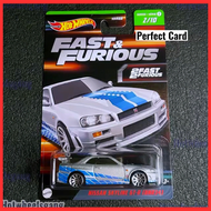Hot Wheel Nissan Skyline GTR R34 Fast & Furious Paul Walker R34 GTR Silver Model 2023 Collections Se